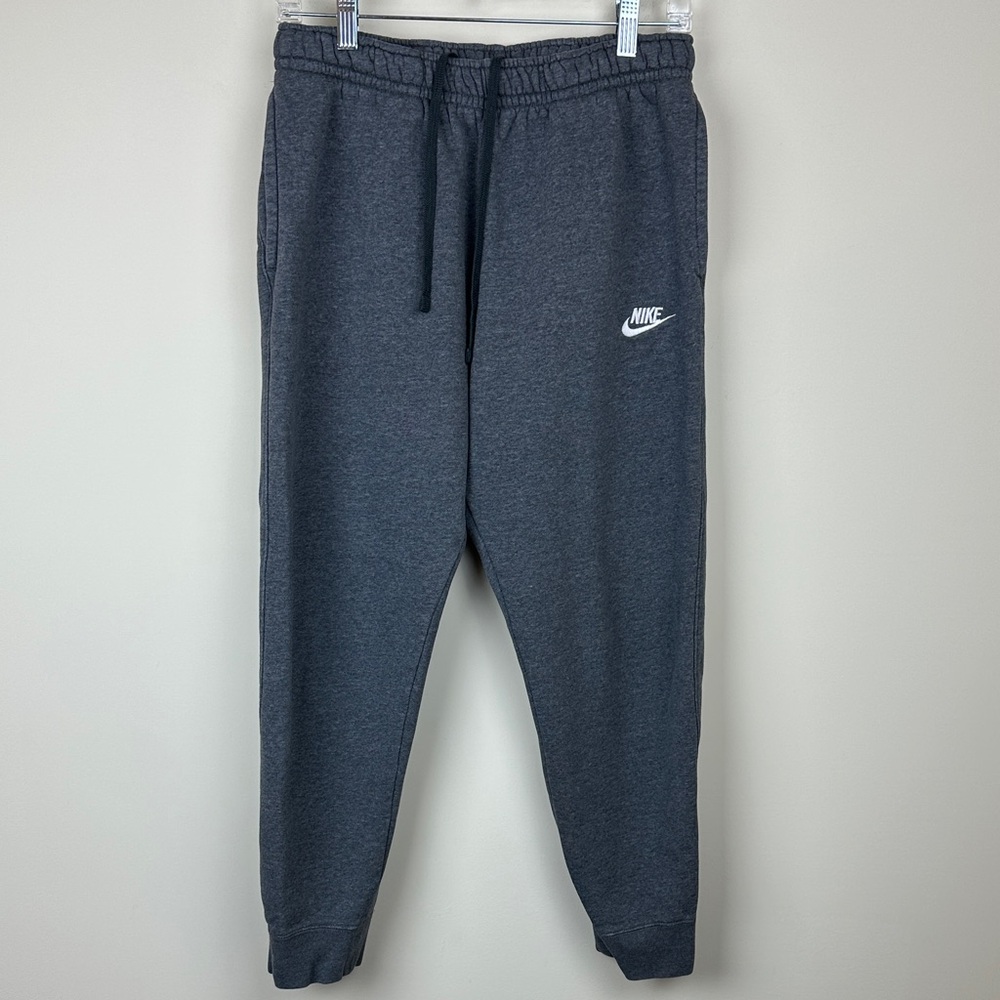 Nike Dark Charcoal Gray Women's Joggers with White Swoosh Size Medium